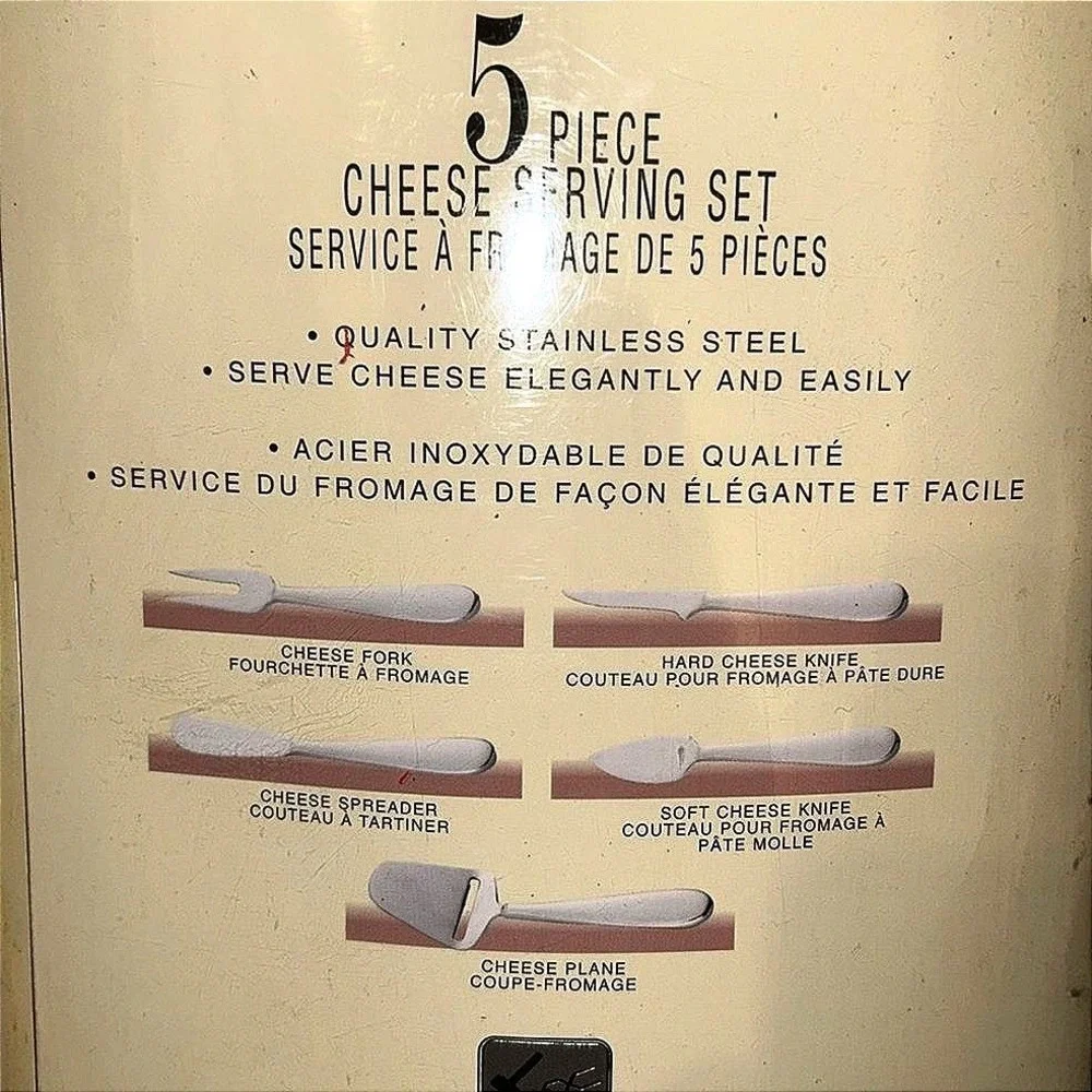 Hampton @ Home 5 Piece Stainless Steel‎ Cheese Serving Set Forged NIB 2002